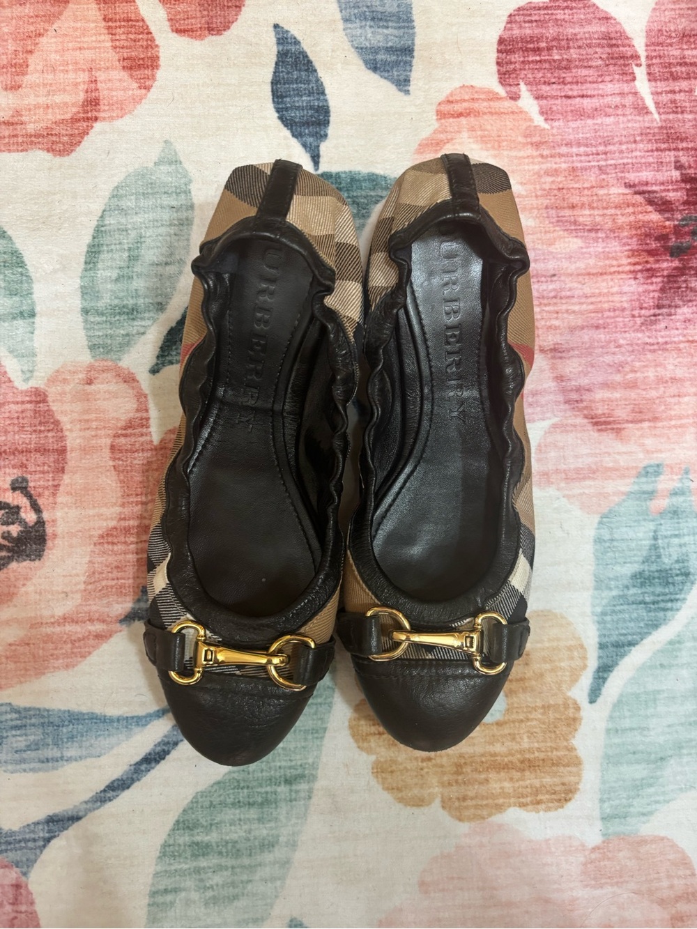Burberry Nova Check Horsebit Ballet Flats | Size 40.5 | Made in Italy